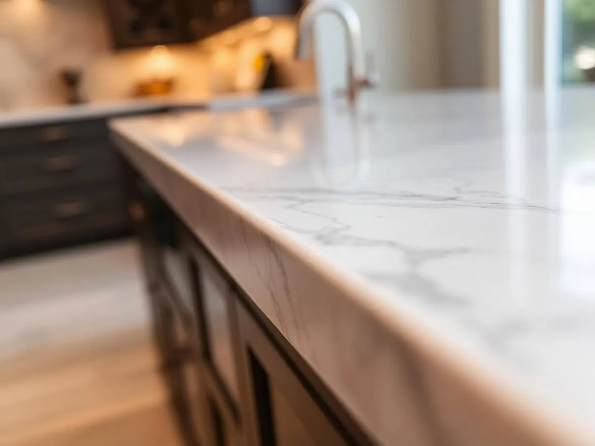 Quartz and marble countertops